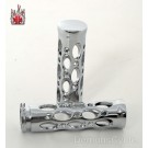 Swiss Cheese Chrome Billet Grips for Harley-Davidson Handlebars