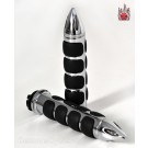 Chrome Billet Hand Grips BULLET 8 PADS for Harley-Davidson
