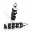 Chrome Billet Hand Grips BULLET 8 PADS for Harley-Davidson