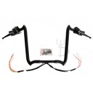 Mayhem 15" Black Ape Hangers 1-1/4" Diameter with Black Hand Controls and Switches for Harley-Davidson