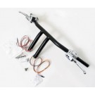 Black 1-1/4" Handlebars T-Bars 10" Rise with Hand Controls + Switches for Harley-Davidson