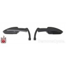 Black Powdercoated Metric Motorcycle Mirrors Set "Grim Reaper