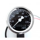 MINI Mechanical Speedometer with Black Interface M=2.1 Ratio for Harley and Custom Motorcycles