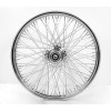 Chrome 80 Spokes Front Wheel. 21" x 2.15" with Billet Hub for Harley-Davidson