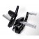 Black Billet Custom Forward Controls with Chrome Footpegs for Harley Big Twins 2000-Up COOL RIBBED