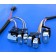 Black 1-1/4" Handlebars "T-Bars" 8" Rise with Hand Controls + Switches for Harley-Davidson